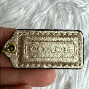 1.5" COACH Gold Fob Bag Charm Hang tag Hangtag